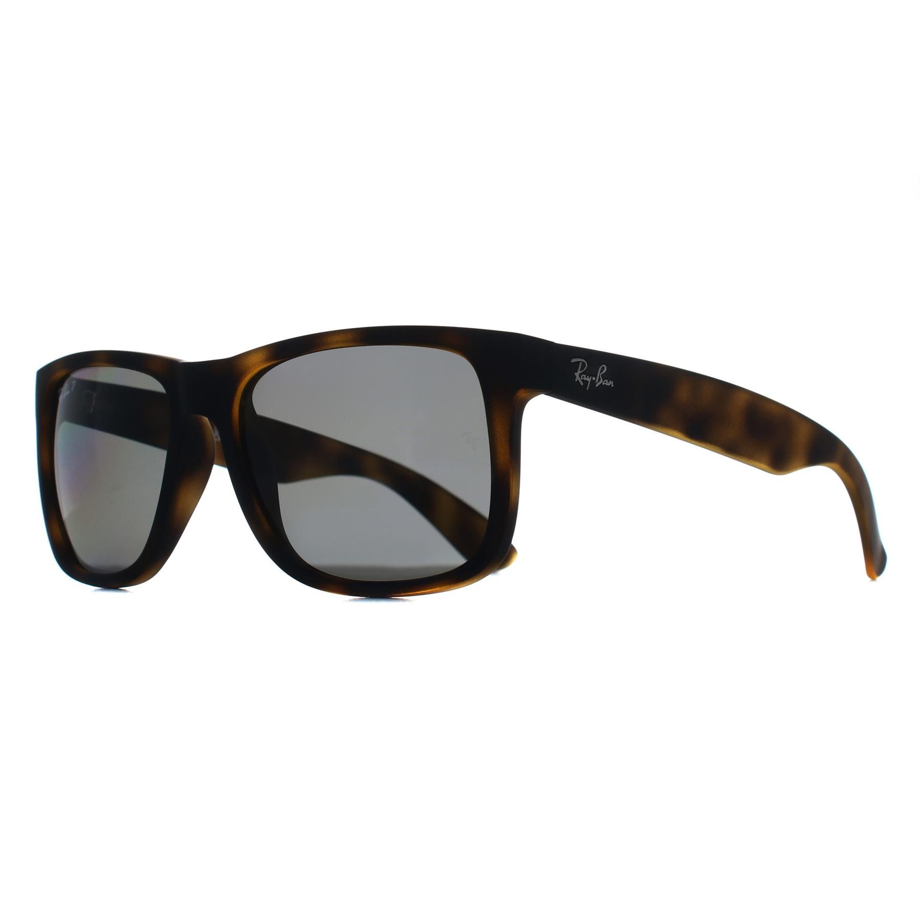 Ray-Ban Rectangle Matte Havana Dark Grey Polarized RB4165 Justin