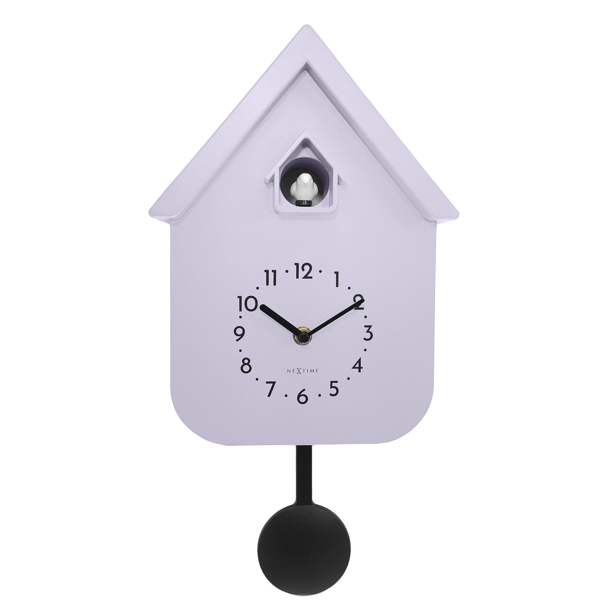 NeXtime - Wandklok 21,5x41,5x8,5 cm - Pendule - Lavendel - Plastic -