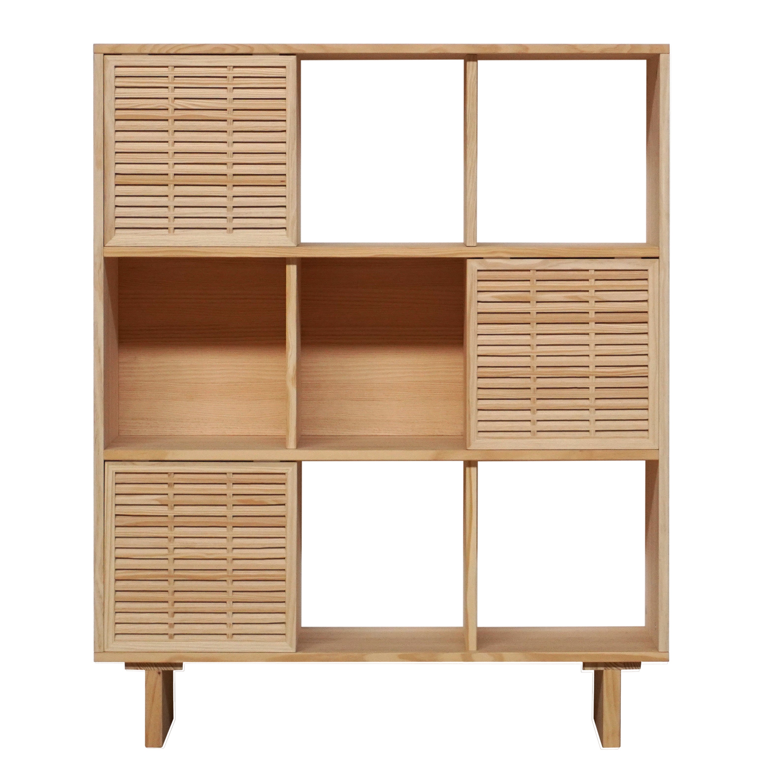 Naan Furniture Boekenkast Morell - Massief grenen ongelakt - Natuurlijk - 98 cm