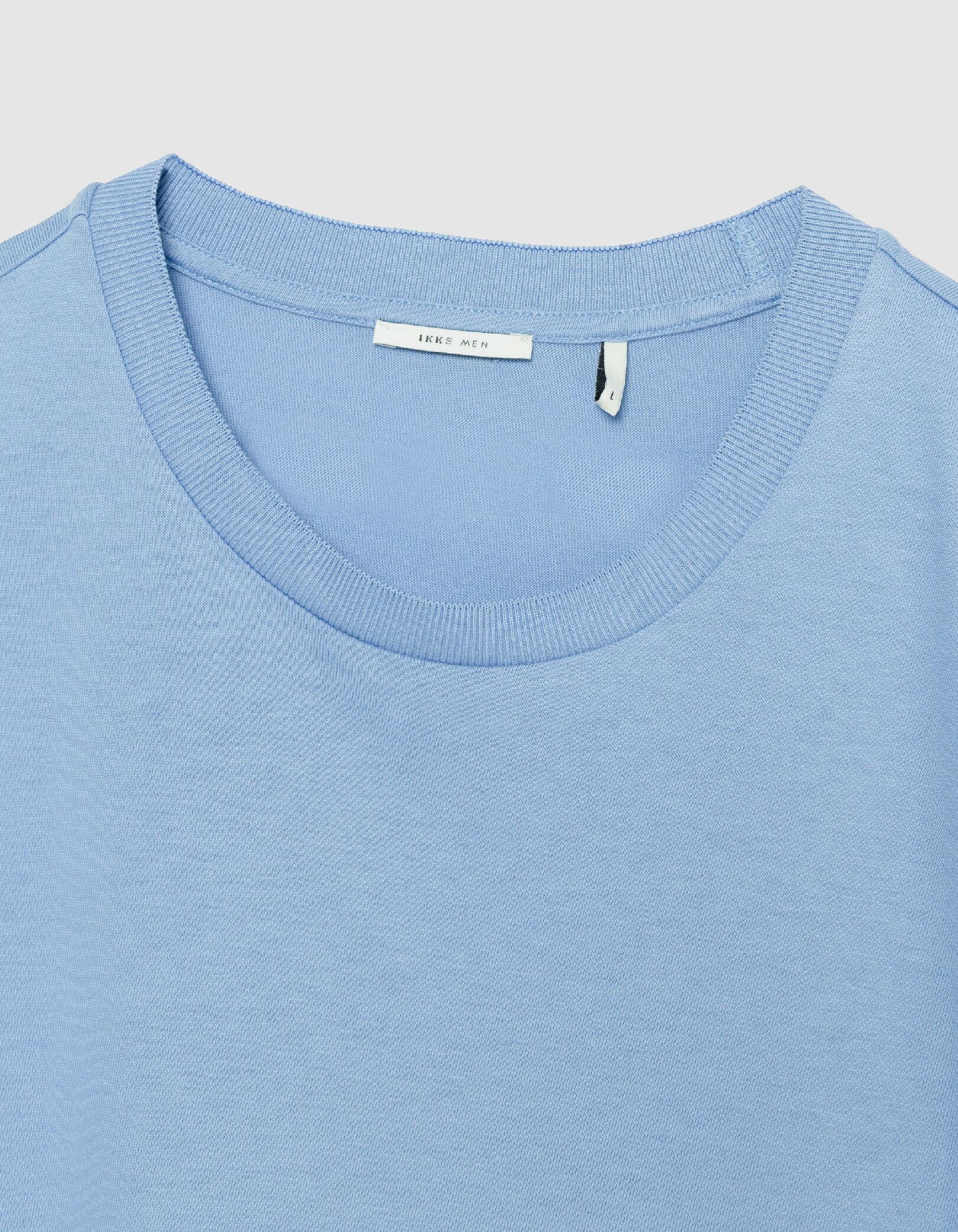 T-shirt col rond bleu maille coton modal Homme