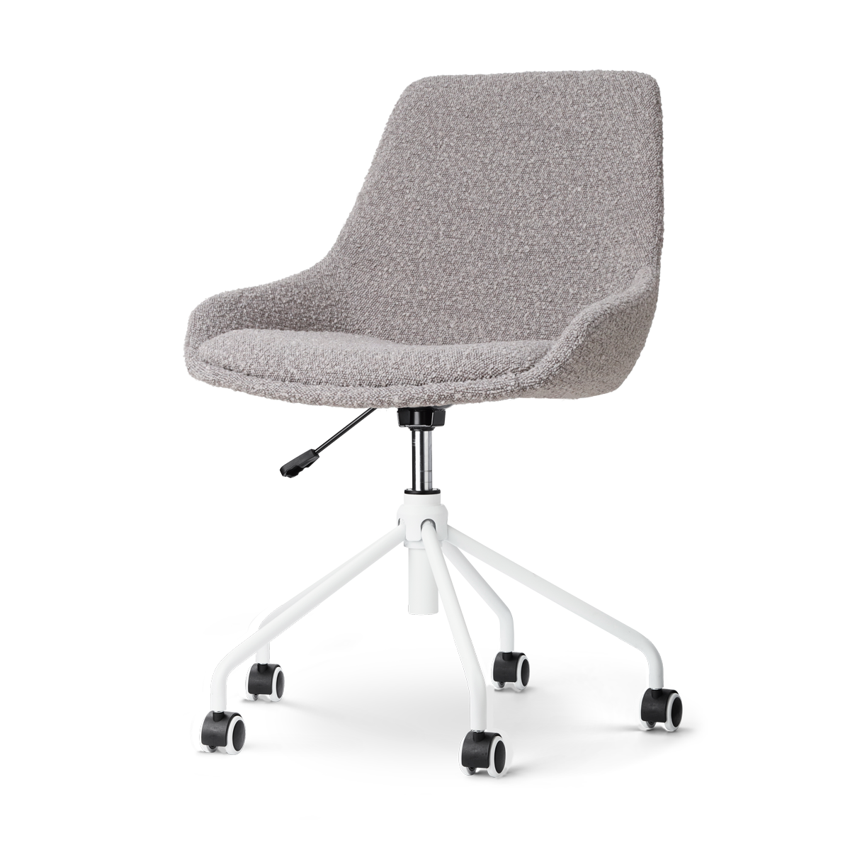 Nolon Nout-Isa Bureaustoel Bouclé Taupe - Stof - Wit Onderstel