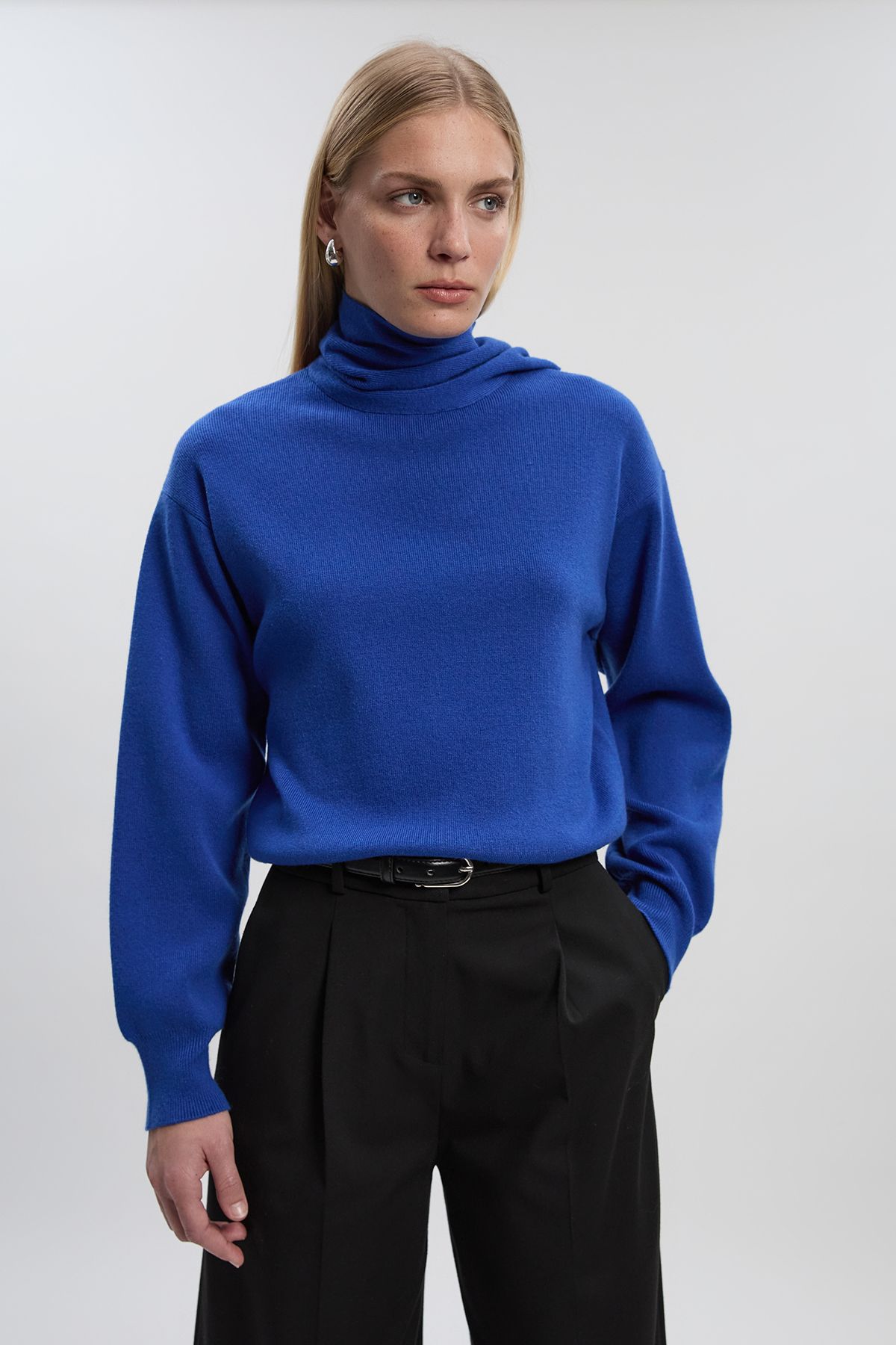 KarenMillen Wool Blend Scarf Neck Jumper