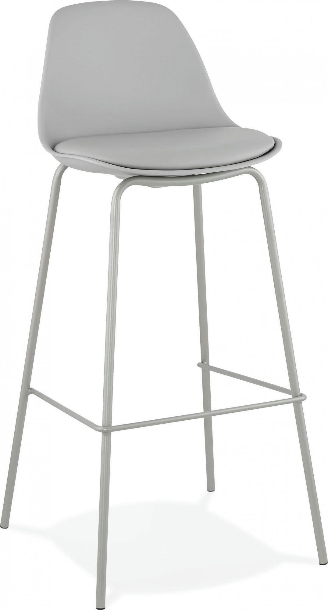 ESCAL - Tabouret de bar Polymère Gris H. assise 75 cm rembourré