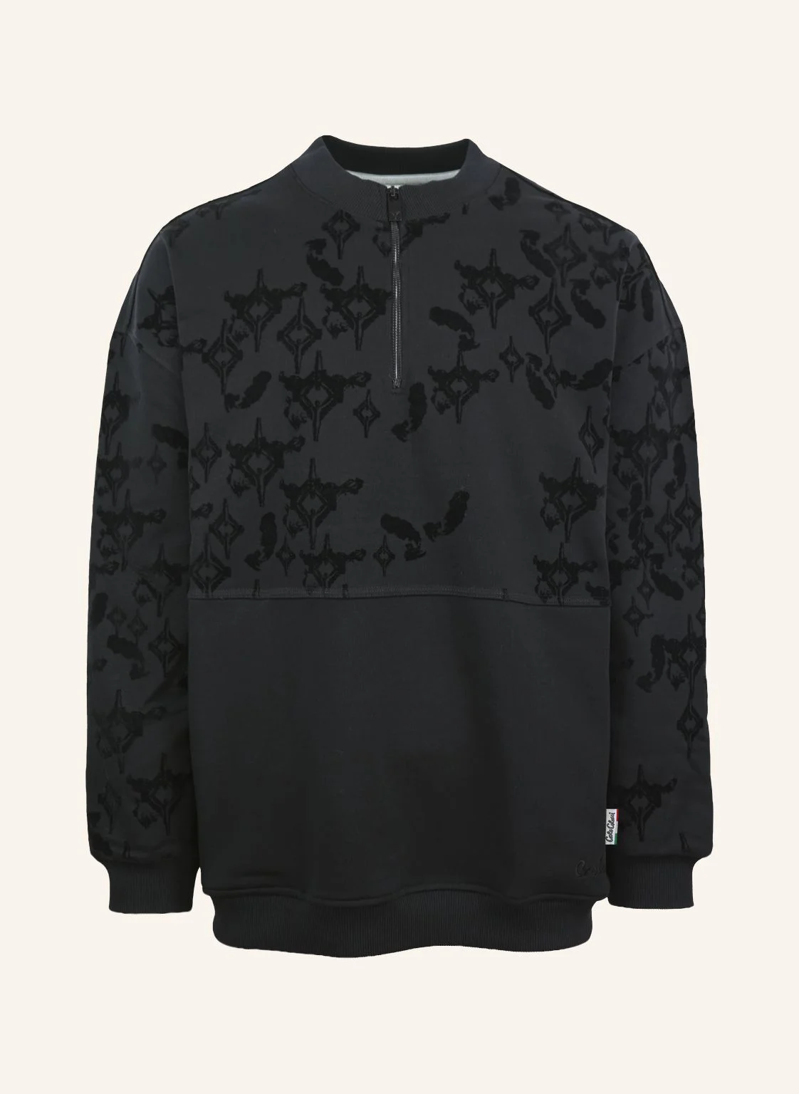 CARLO COLUCCI Oversize Troyer mit Flockprint - Soft Impact FISTILL