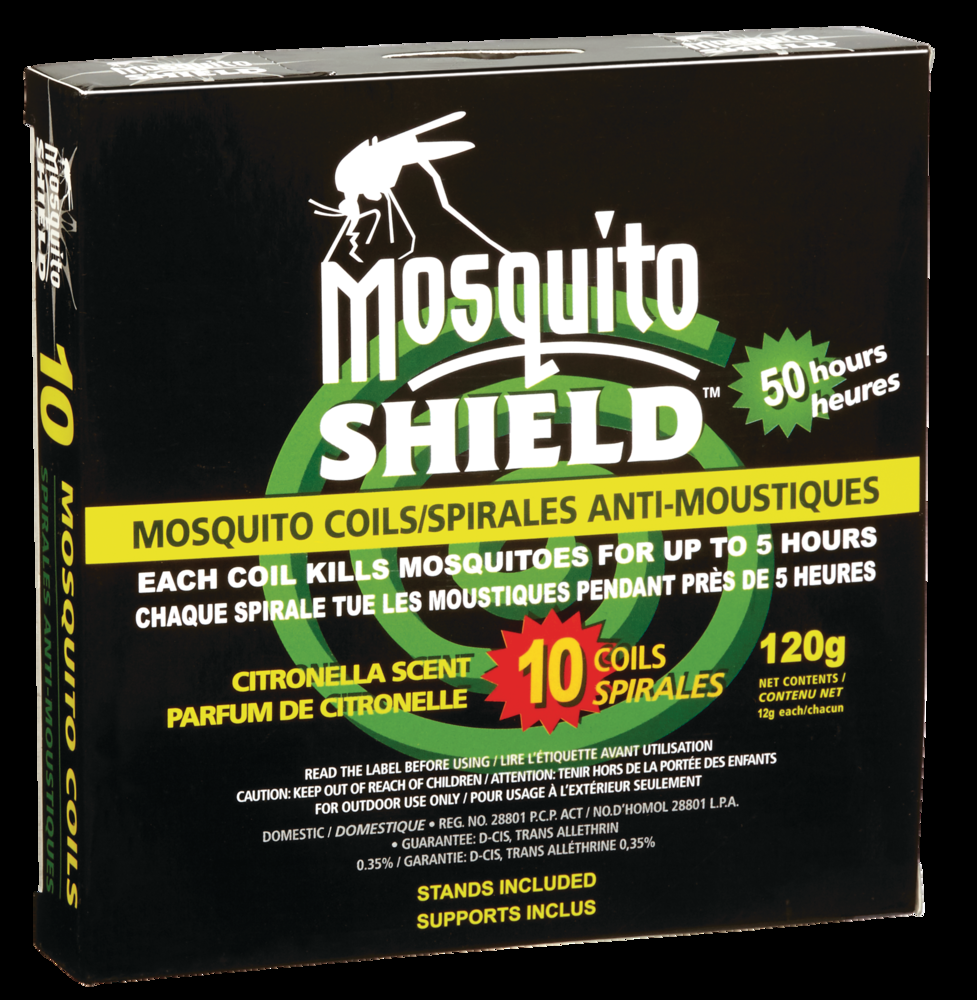 Mosquito Shield 50-Hour Citronella Scent Mosquito/Insect Repellent Coils, Black, 10-pk