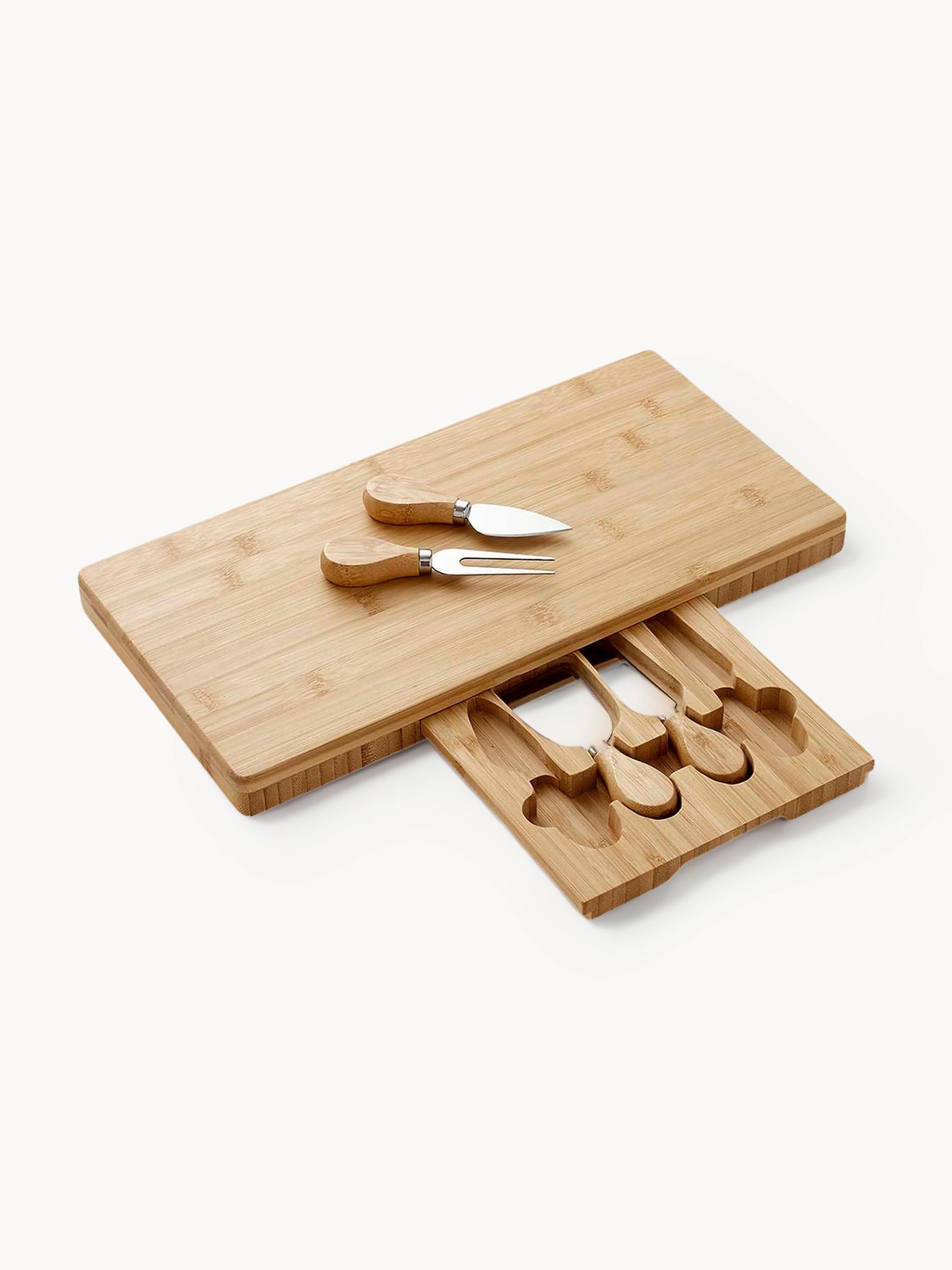 Käse-Schneidebrett Fromagerie mit Käsemessern, 5er-Set