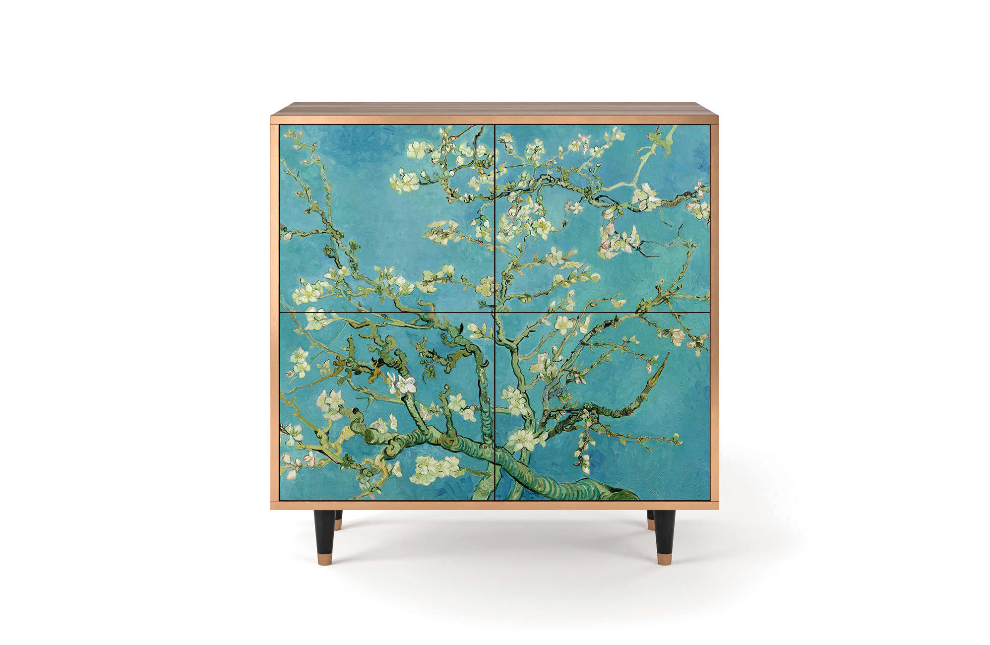 ALMOND BLOSSOM BY VAN GOGH - Buffet  bleu 4 portes L 94 cm