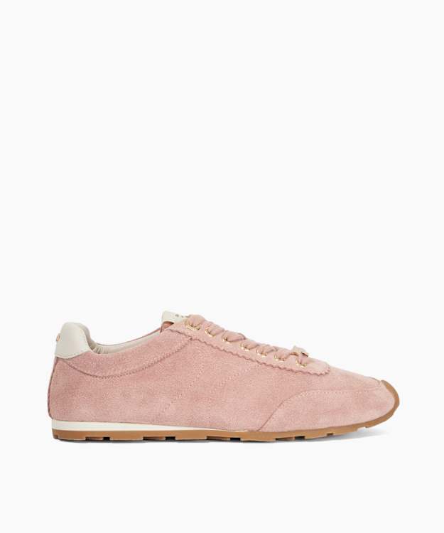 Evalinna Pink - Suede Lace-Up Trainers