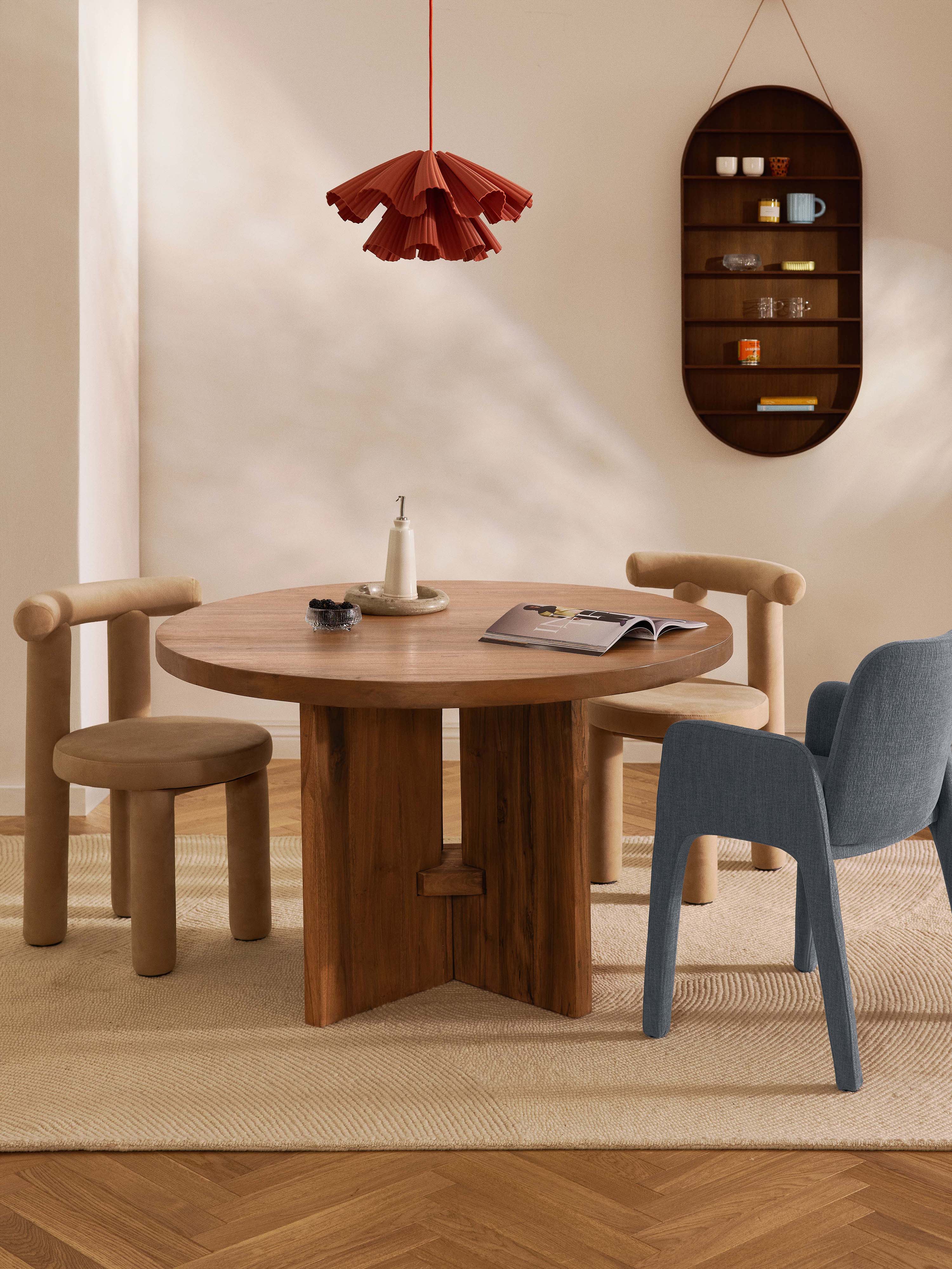 Runder Esstisch Hugo aus Teakholz, Ø 120 cm