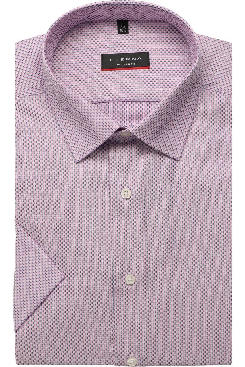 ETERNA Modern Fit Hemd dunkelblau, Strukturiert