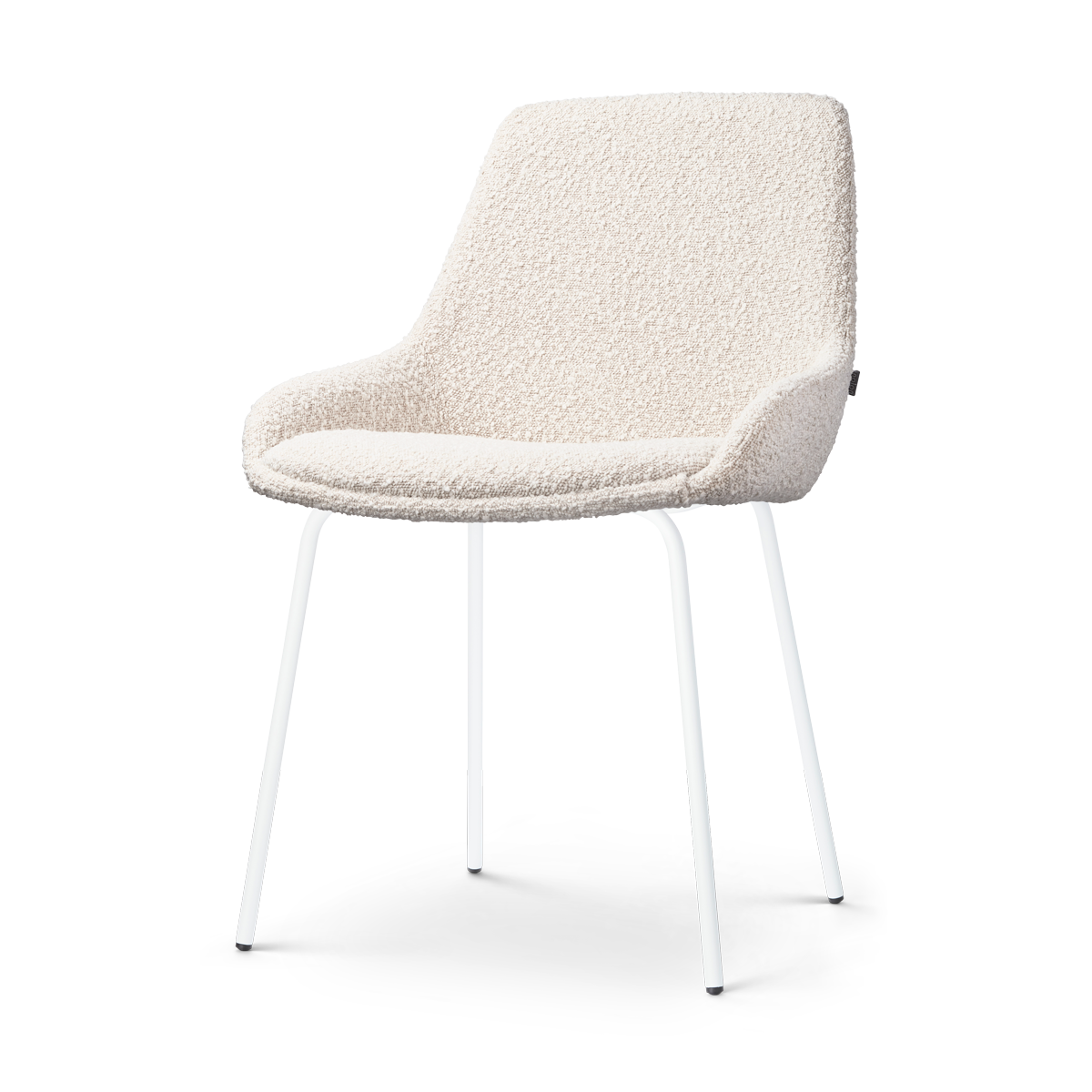 Nolon Nora-Isa Eetkamerstoel Bouclé Beige - Stof - Wit Onderstel