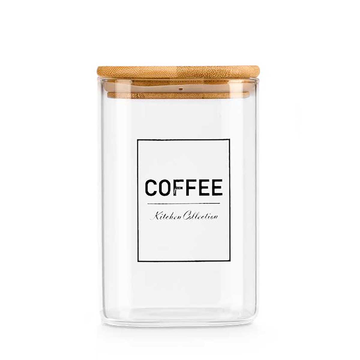 Frasco Para Café Com Tampa Em Bambu 1,2l