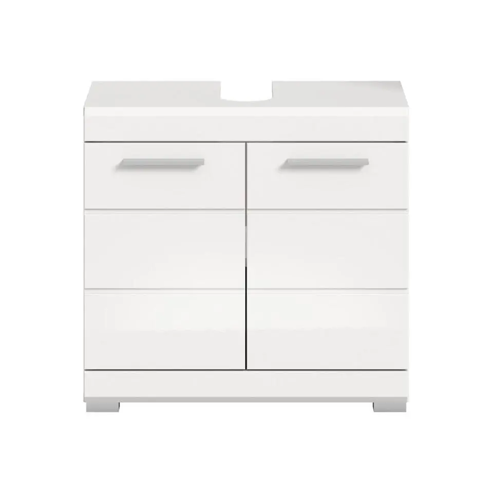 Hioshop Scout wastafel 2 deuren- 2 lades wit hoogglans- wit