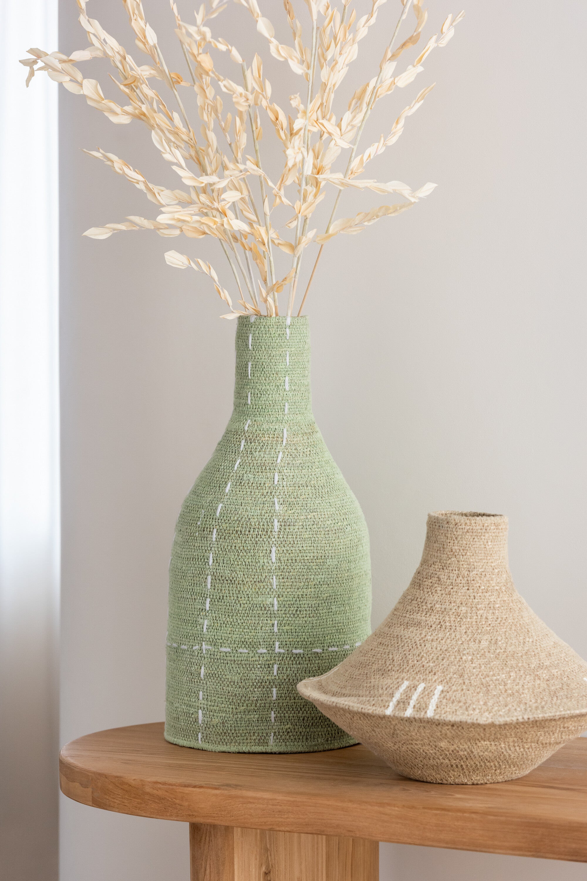 J-Line gedroogde Bladeren - jute - naturel - large