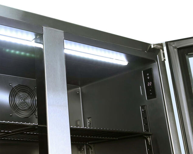 Gasmate Premium Glass Bar Fridge187L - 2 Door