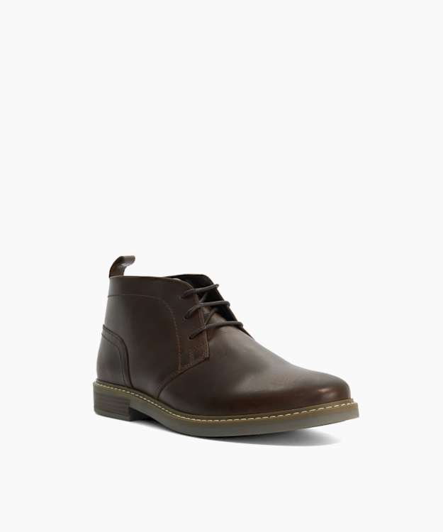 Clydelly Dark Brown - Leather Lace-Up Chukka Boots
