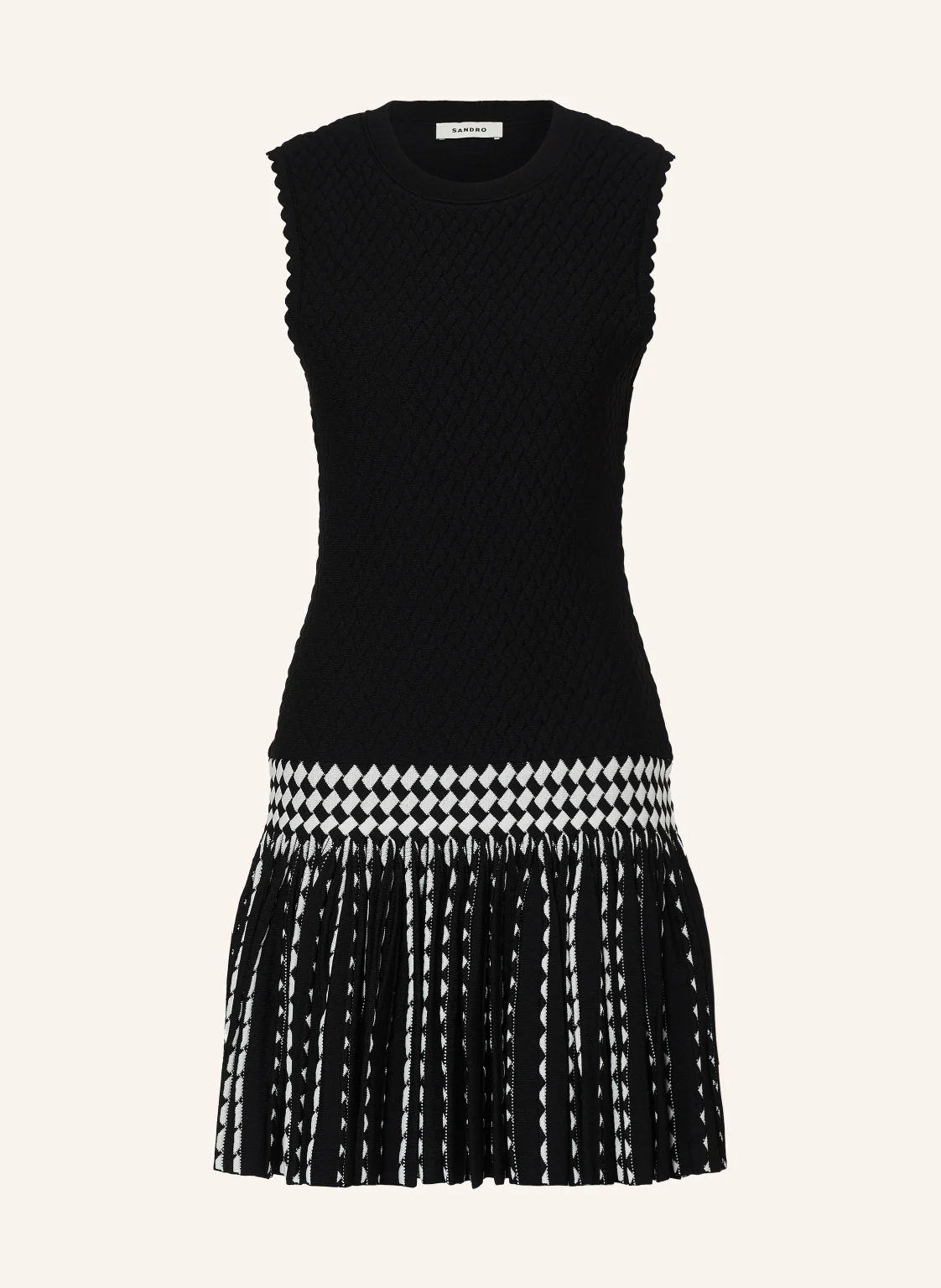 SANDRO Jerseykleid mit Plissees