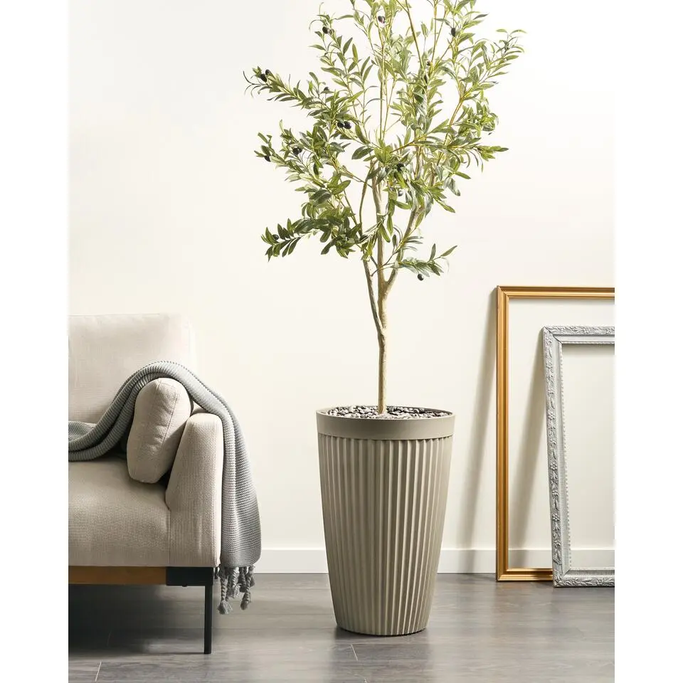 KOLA - Bloempot - Taupe - 39 cm - Steenmengsel