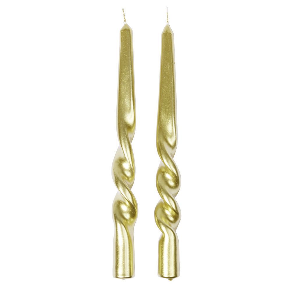 Bougie chandelle torsadée x2