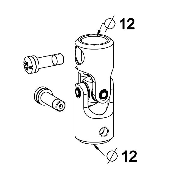 Genouillère pour sortie de caisson et manivelle de volet roulant 12 mm