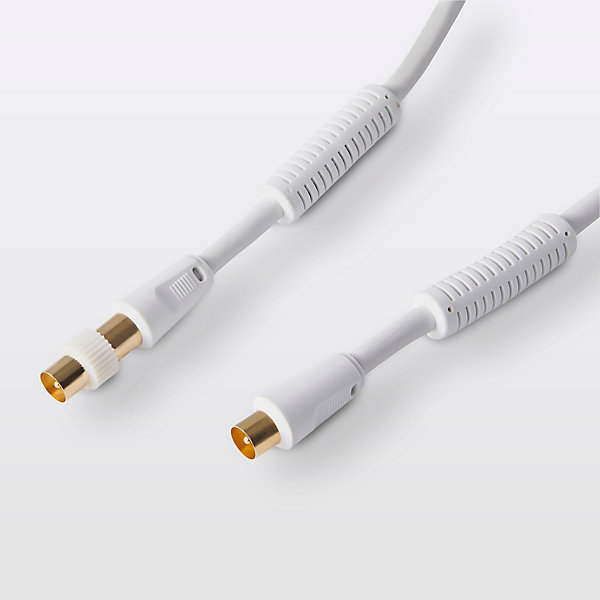 Câble coaxial Mâle / Femelle   adaptateur Mâle / Mâle blanc Blyss Or, 5 m