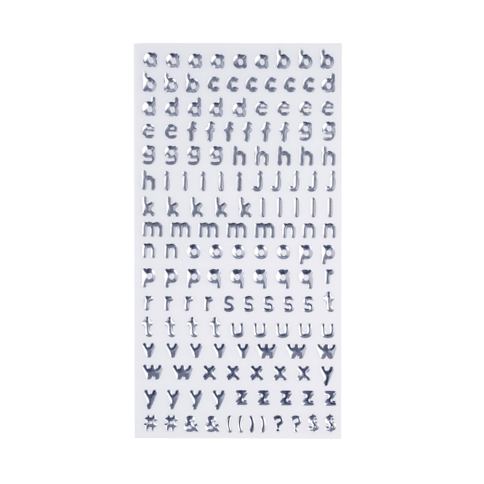 Silver Epoxy Alphabet Stickers