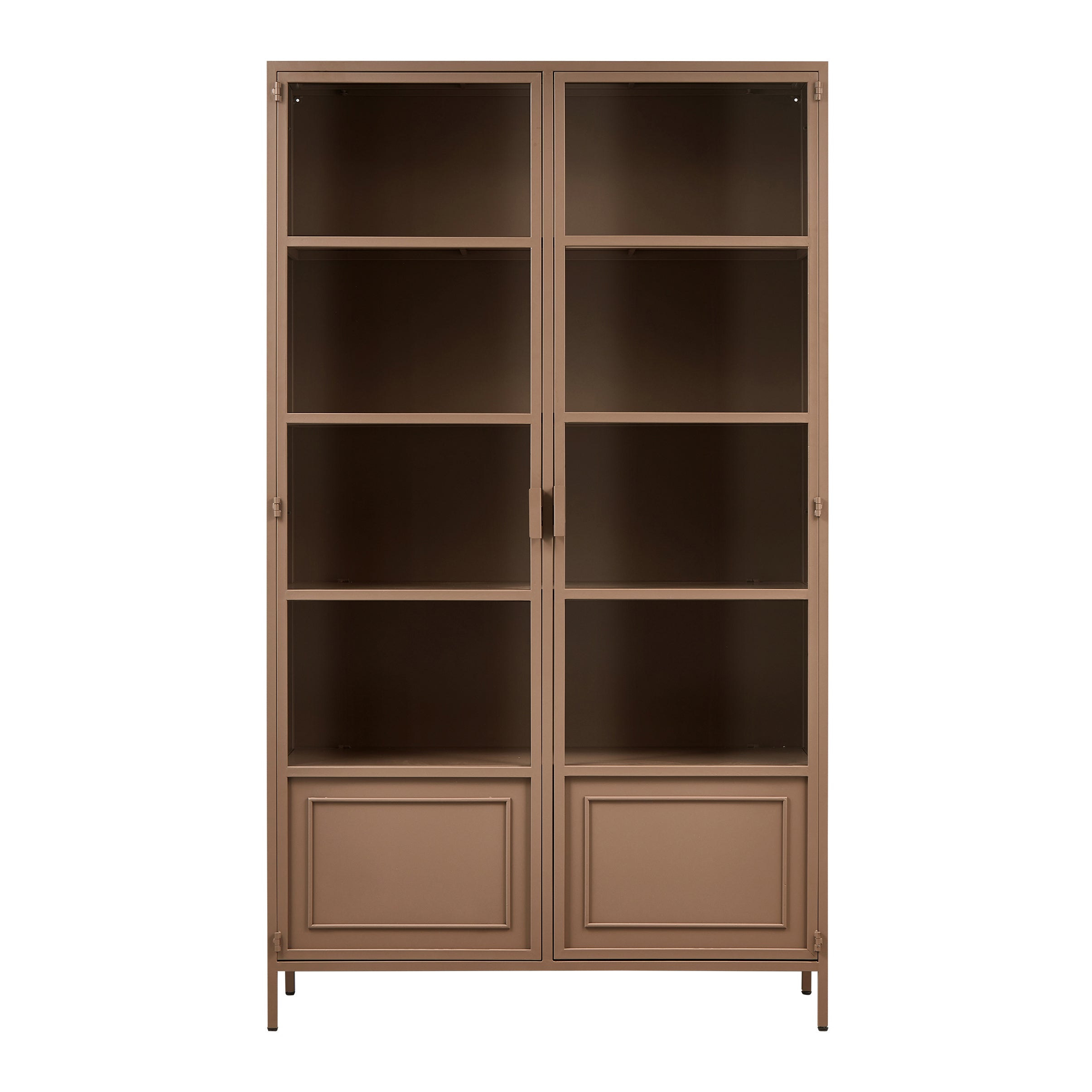 WOOOD Vitrinekast Ronja - Metaal - Military Brown - 189x110x43