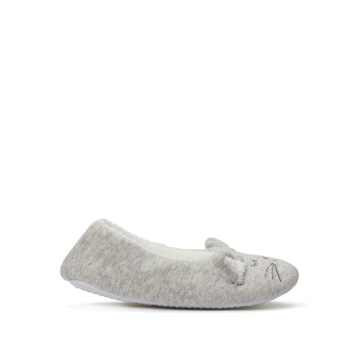 Chaussons ballerines chauds en velours motif chat
