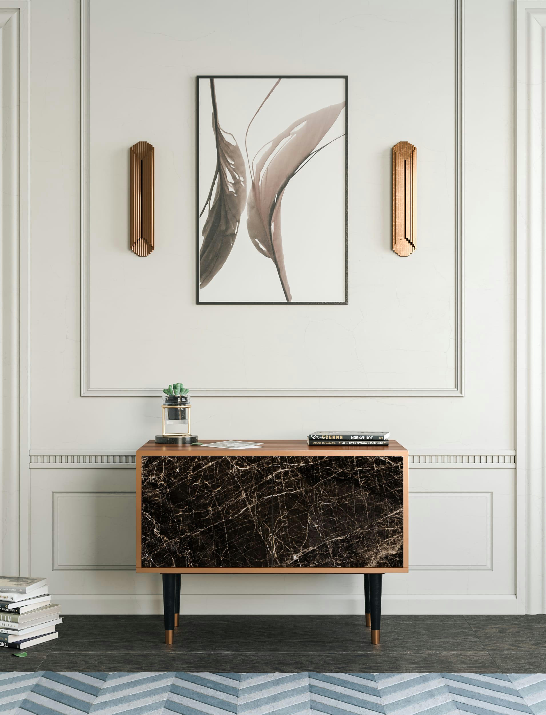 NIGHT ABYSS - Buffet bas  noir 2 portes L 94 cm