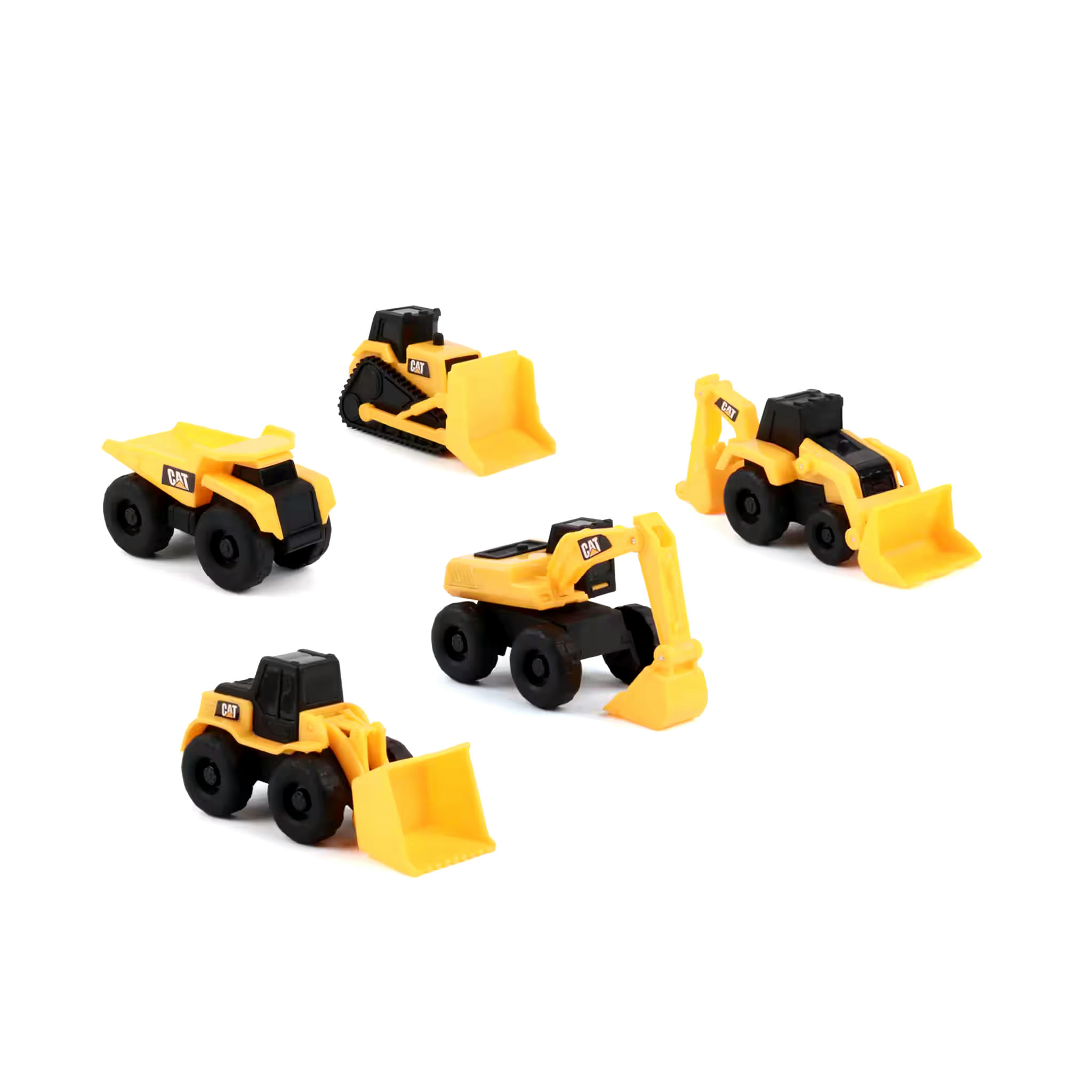 CAT Construction Mini Machines Dump Truck, Bulldozer, Loader, Backhoe, Roller 5-pk, Ages 3+