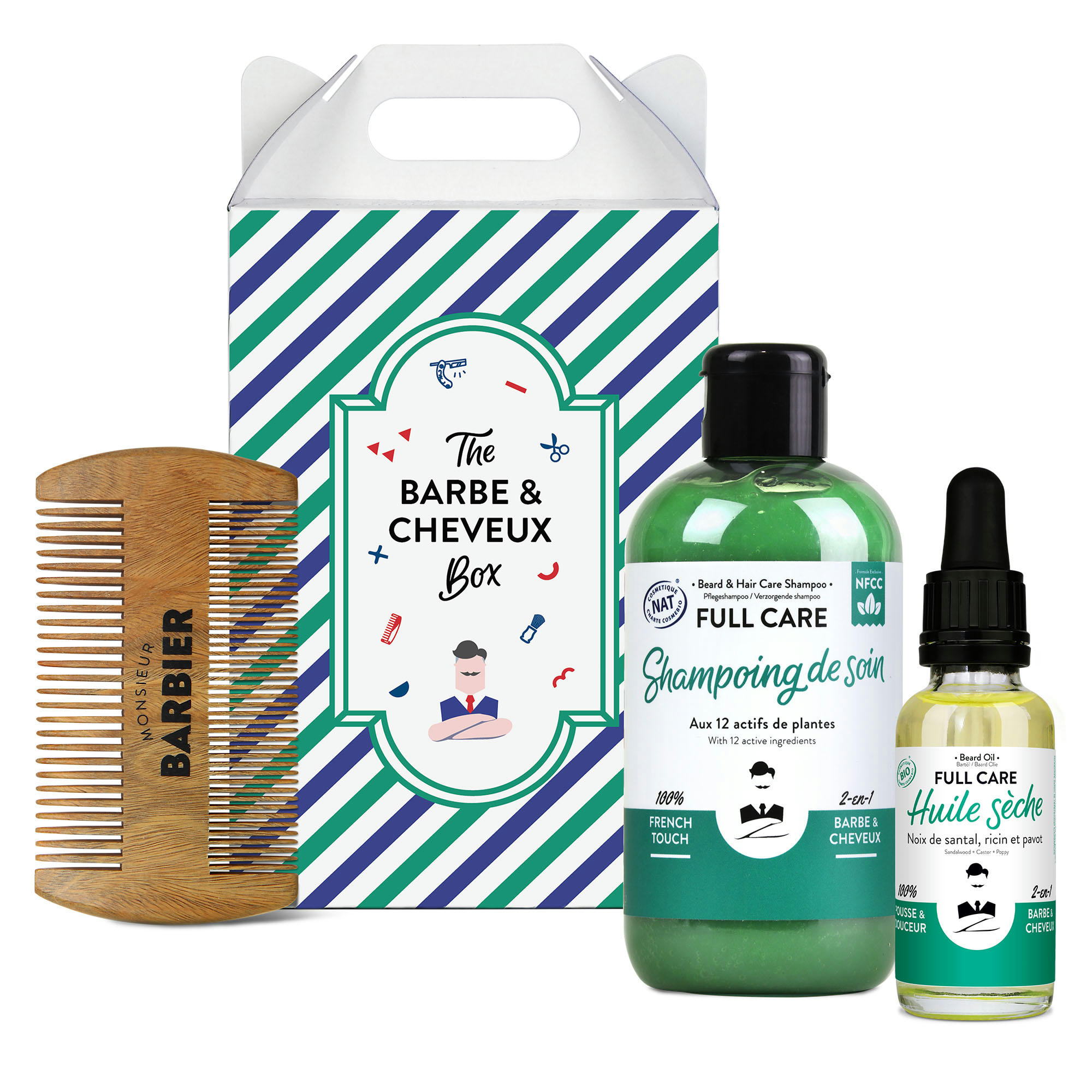 - THE BARBE & CHEVEUX BOX - Coffret de Soin Barbe & Cheveux