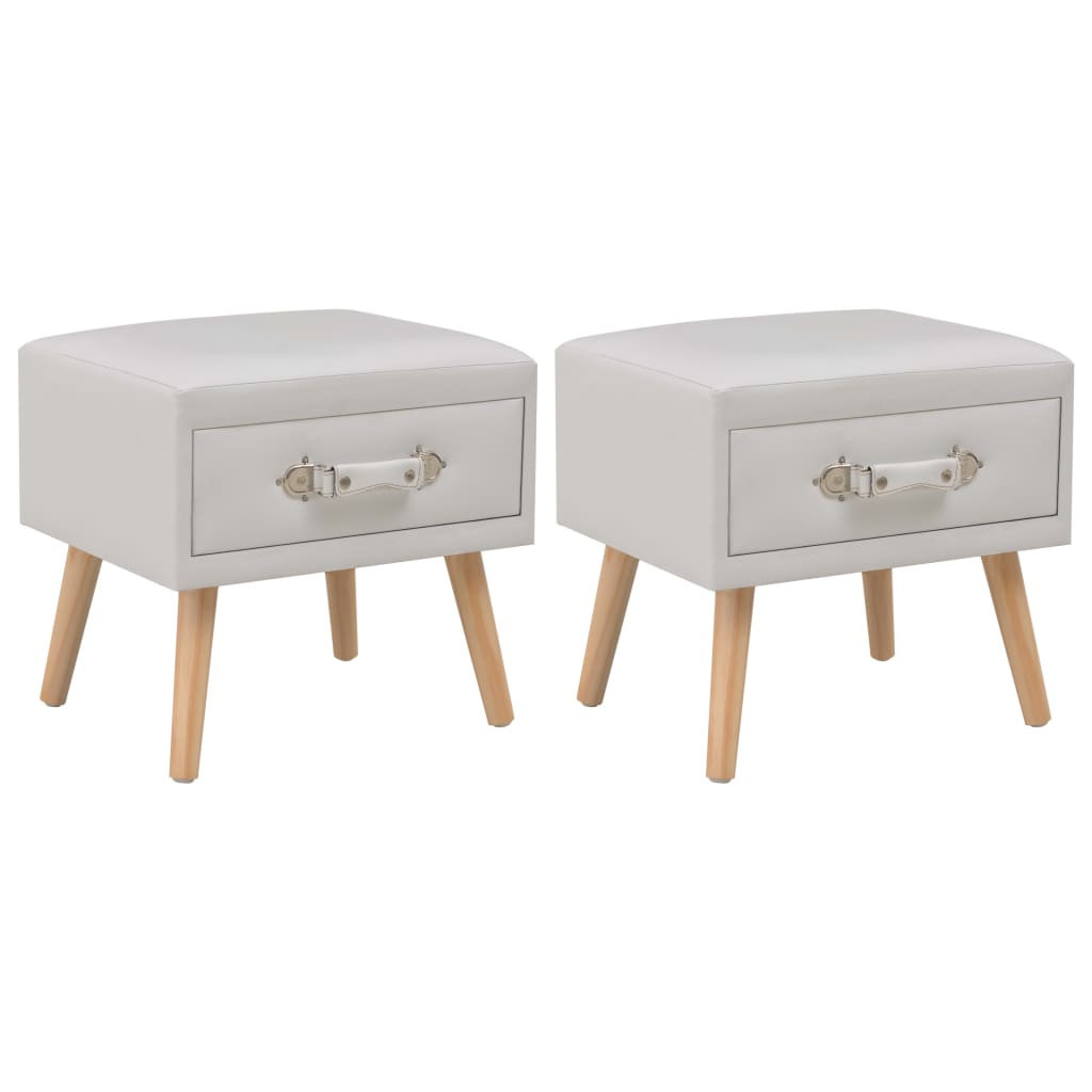 2x Szafka Nocna Stolik Komoda Biała z Szufladą Do Sypialni 40x35x40 cm