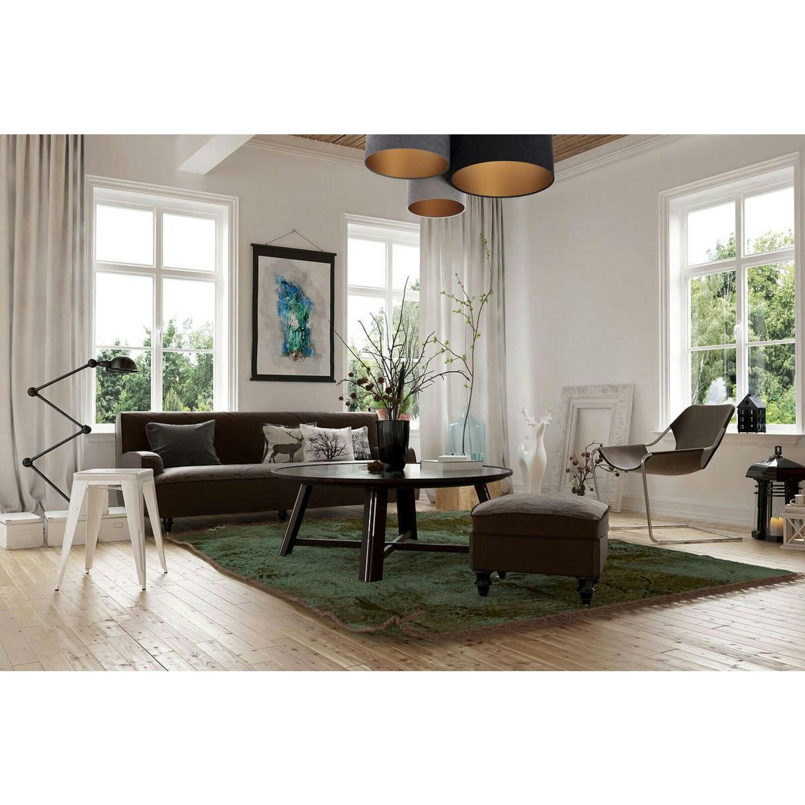 TRIO - Plafonnier Tissu Gris