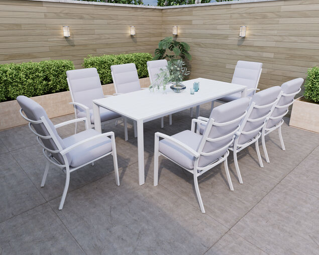 Jette 8 Seater Dining Setting Bundle - Bone