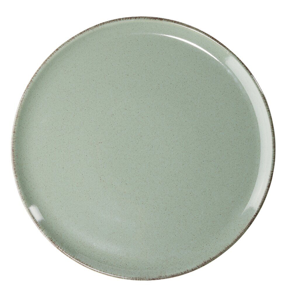 Assiette plate Lisbonne en grès vert Ø27cm