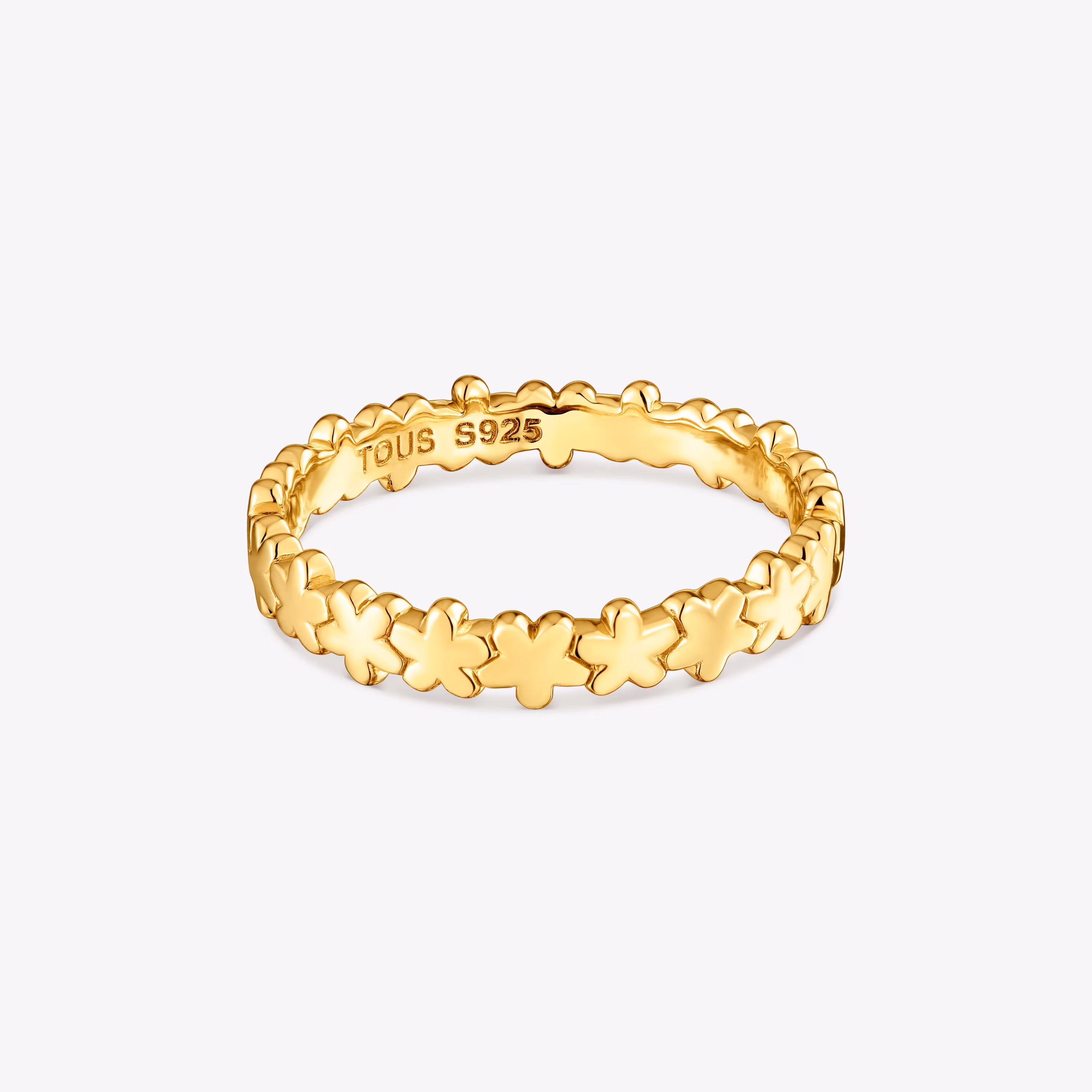 Anillo flores con baño de oro 18 kt sobre plata TOUS Motivos