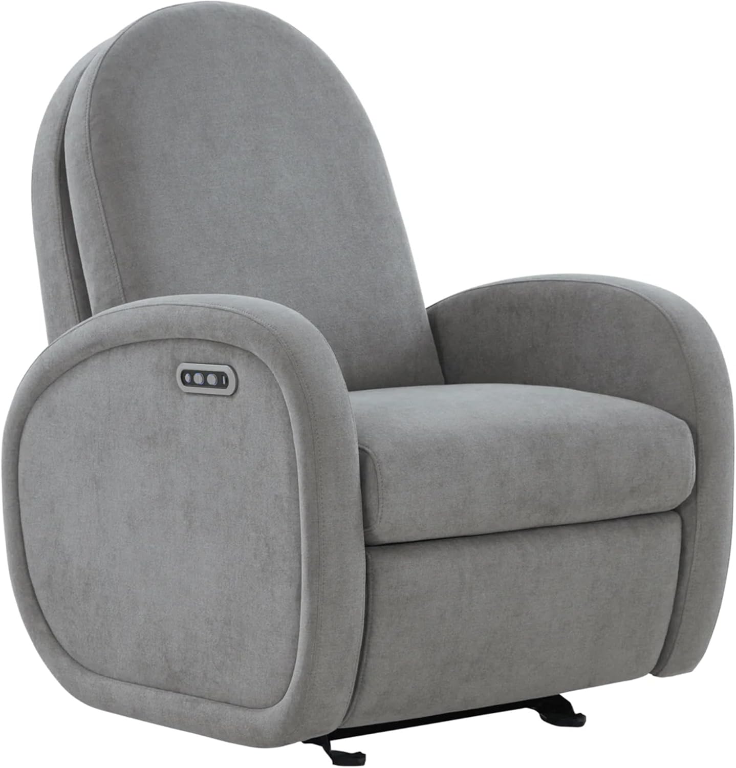 Austin Power Glider Recliner | Contemporary Nursery Glider Chair with Adjustable Headrest & Glide | Live Smart Stain-Resistant Fabric | Modern Recliner Chair for Nursery & Living Spaces, Gray