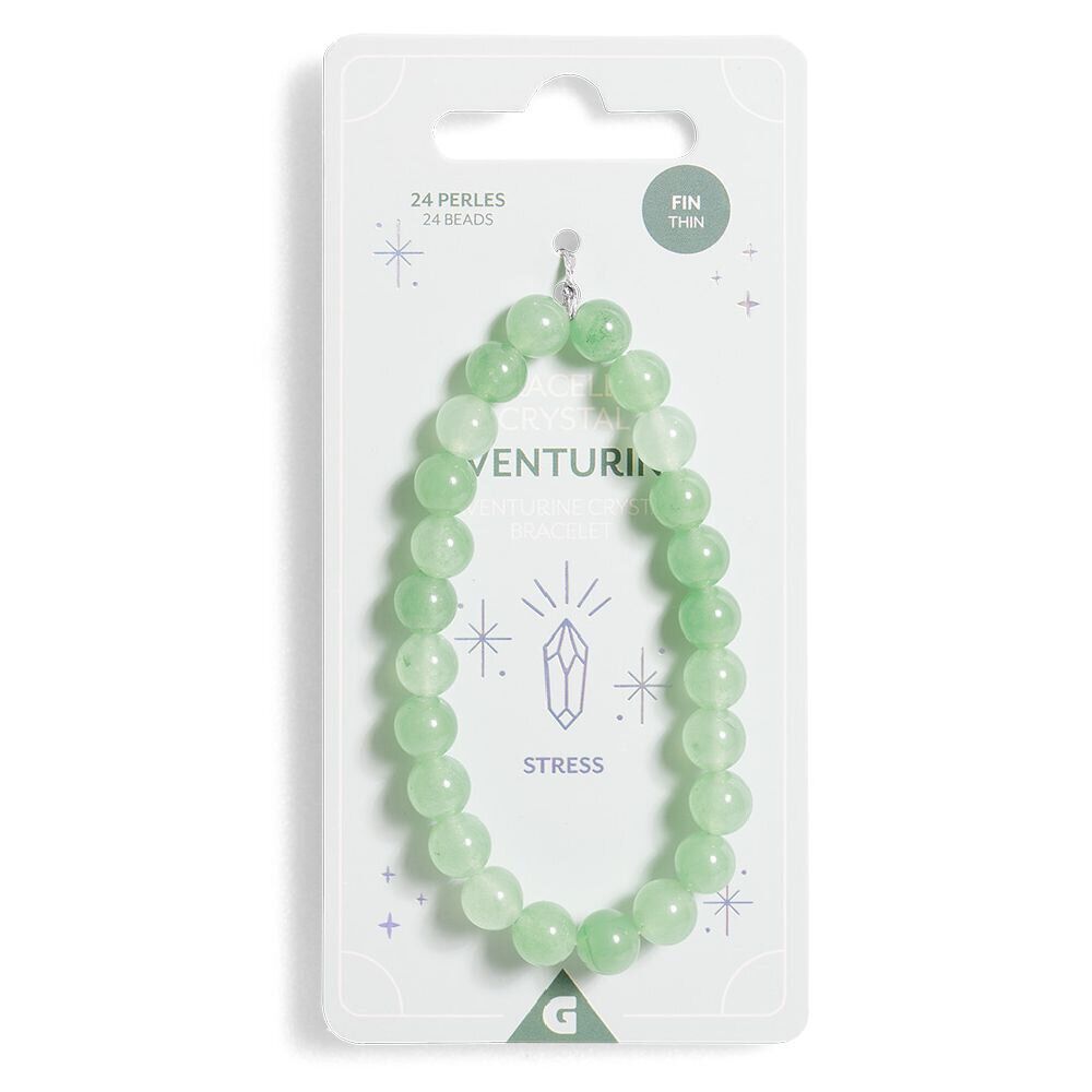 Bracelet crystal large 26 perles aventurine vert - Stress