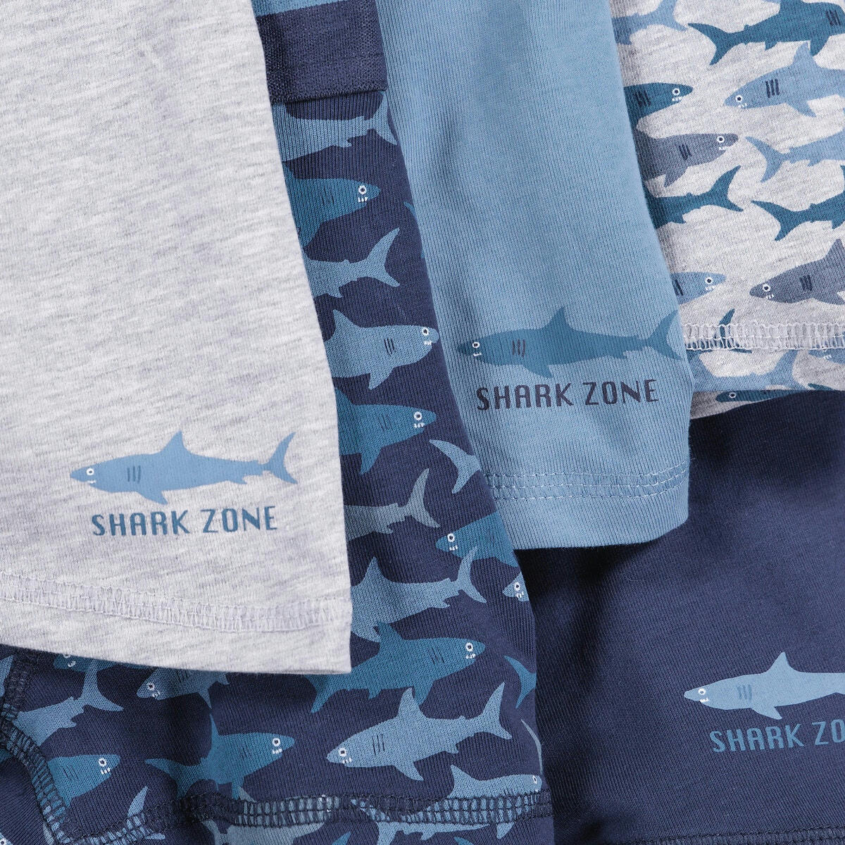Lot de 5 boxers en coton imprimés requins