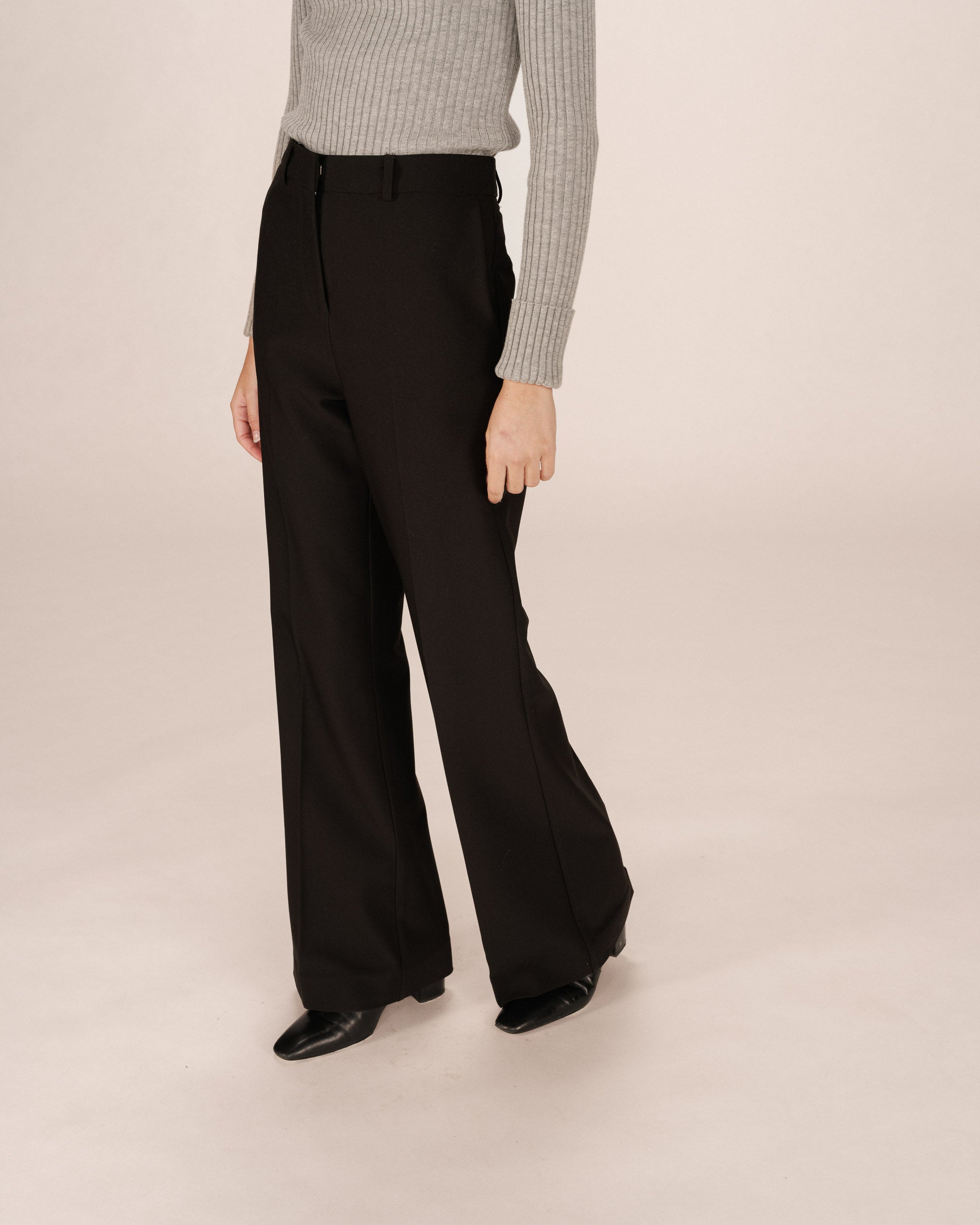 Pantalon tailleur evase noir Singer