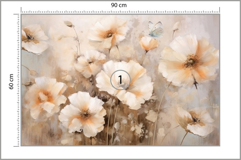 Fototapeta Malowane Abstrakcyjne Kwiaty 90x60cm