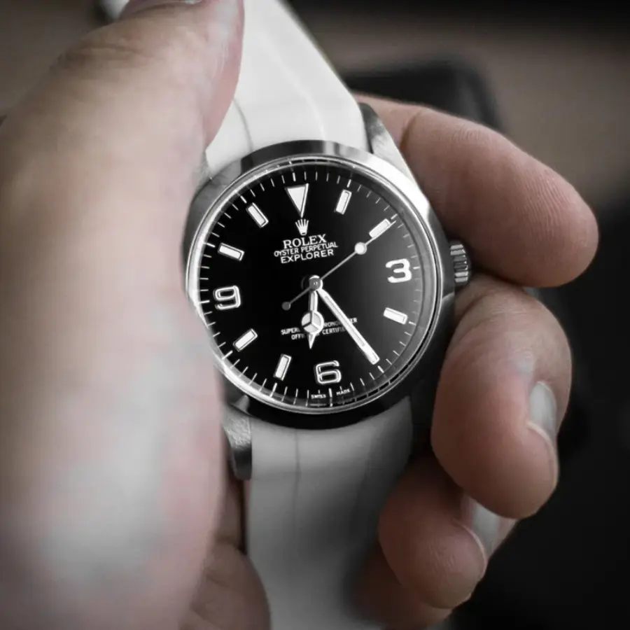 Rolex – Explorer I –  Rubber Strap – White