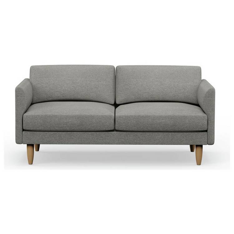 Hutch Fabric Curve Arm 3 Seater Sofa - Dove Grey