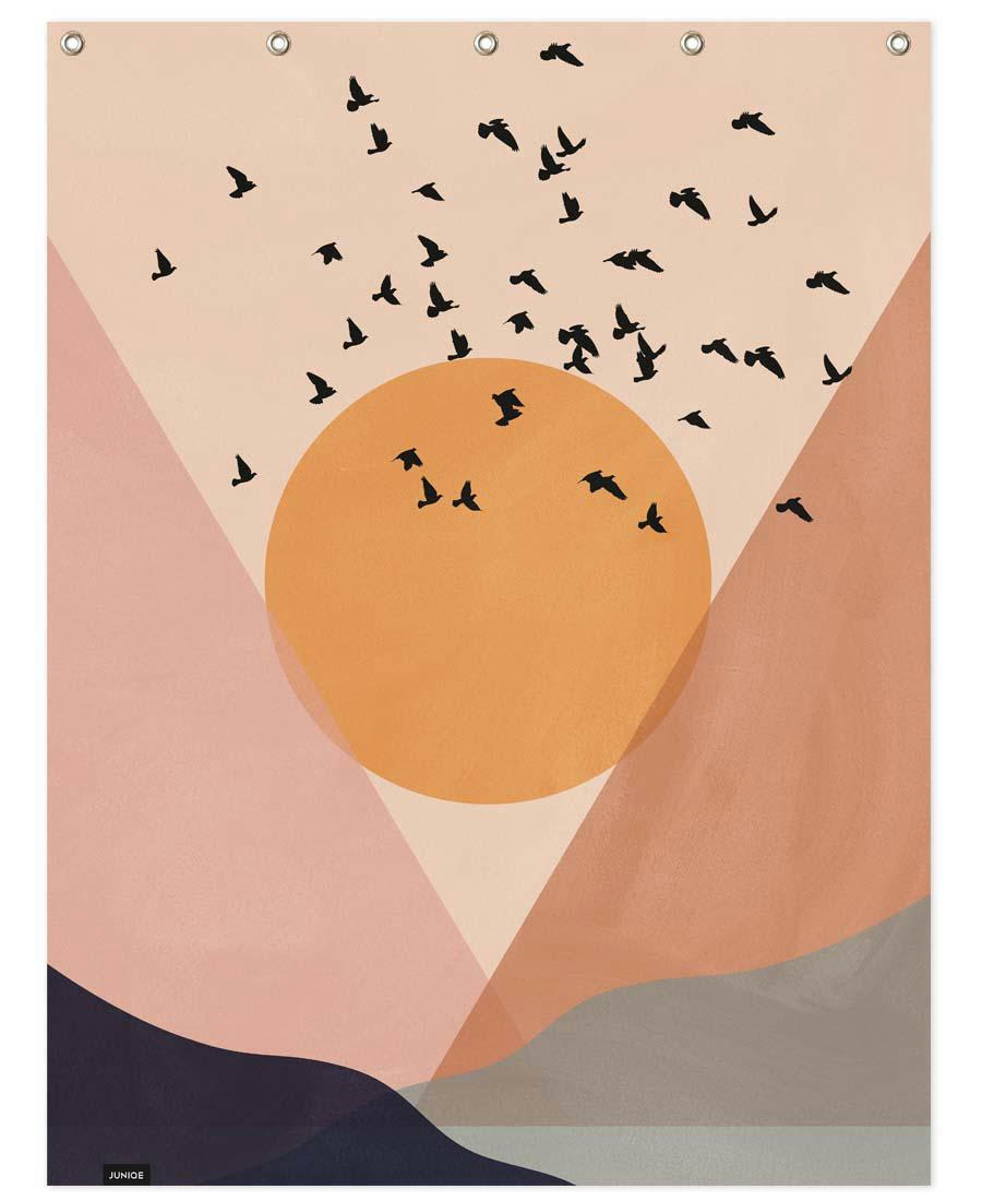 SUN FLOCK - Rideau de douche en polyester en multicolore 150x200