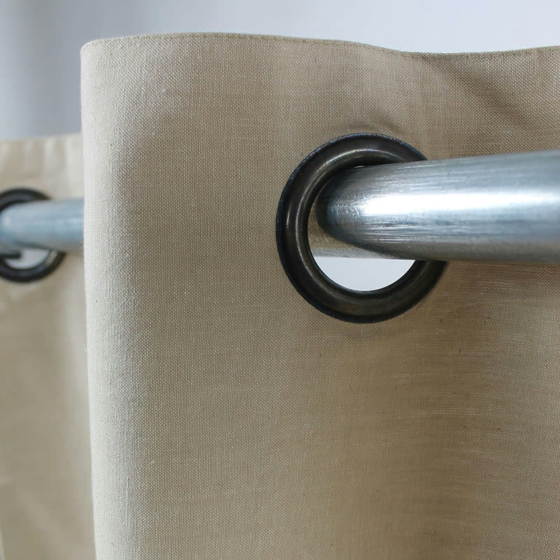 SHAMLYNE - Voilage effet soie avec du coton et jute safran 110x250