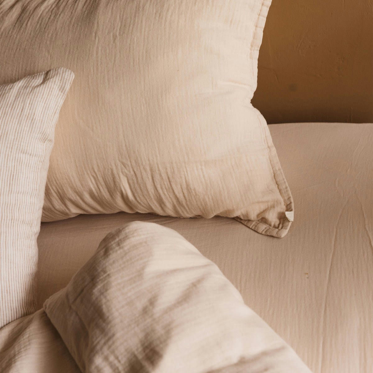 LES ESSENTIELS - Taie d'oreiller en gaze de coton nude 65x65