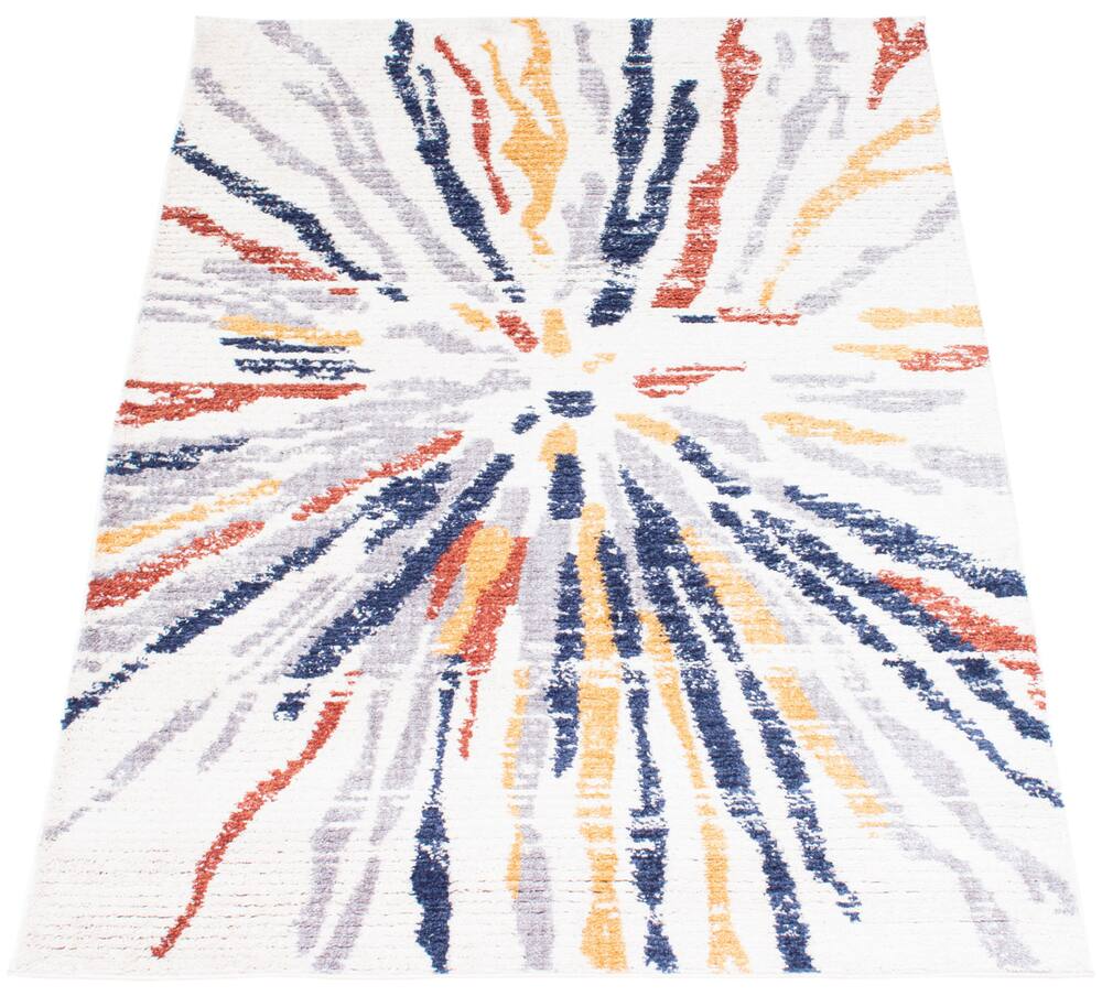 ECARPET Morocco Sunburst Indoor Area Rug, Navy/White, Assorted Sizes