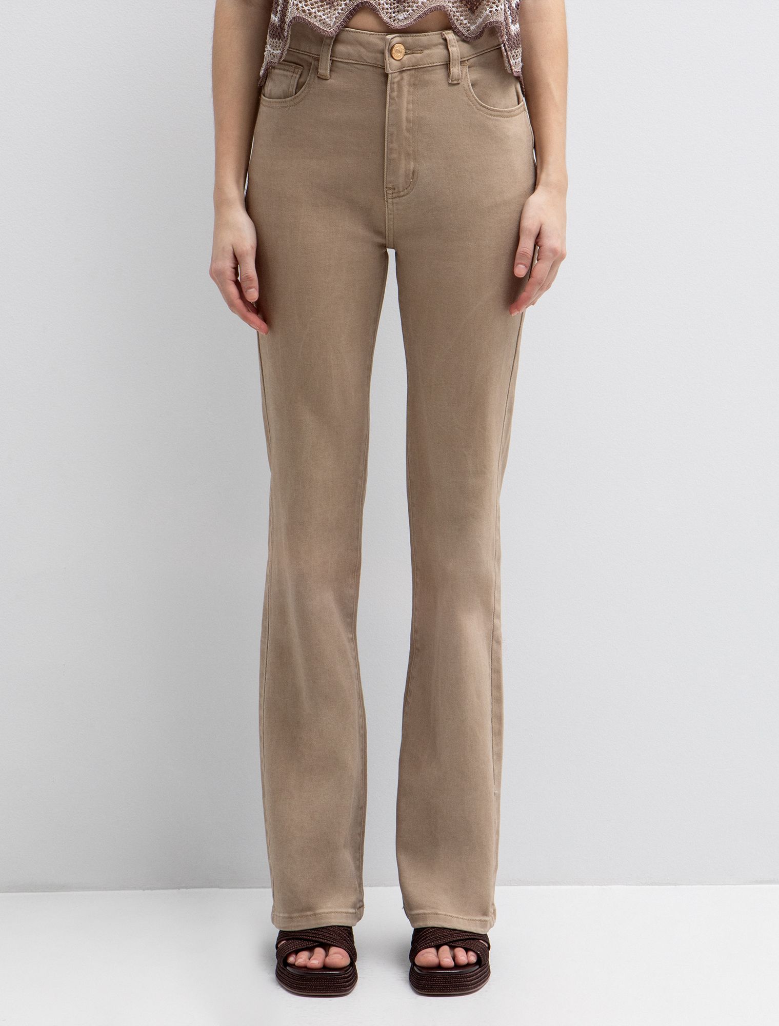 Mid rise παντελόνι bootcut