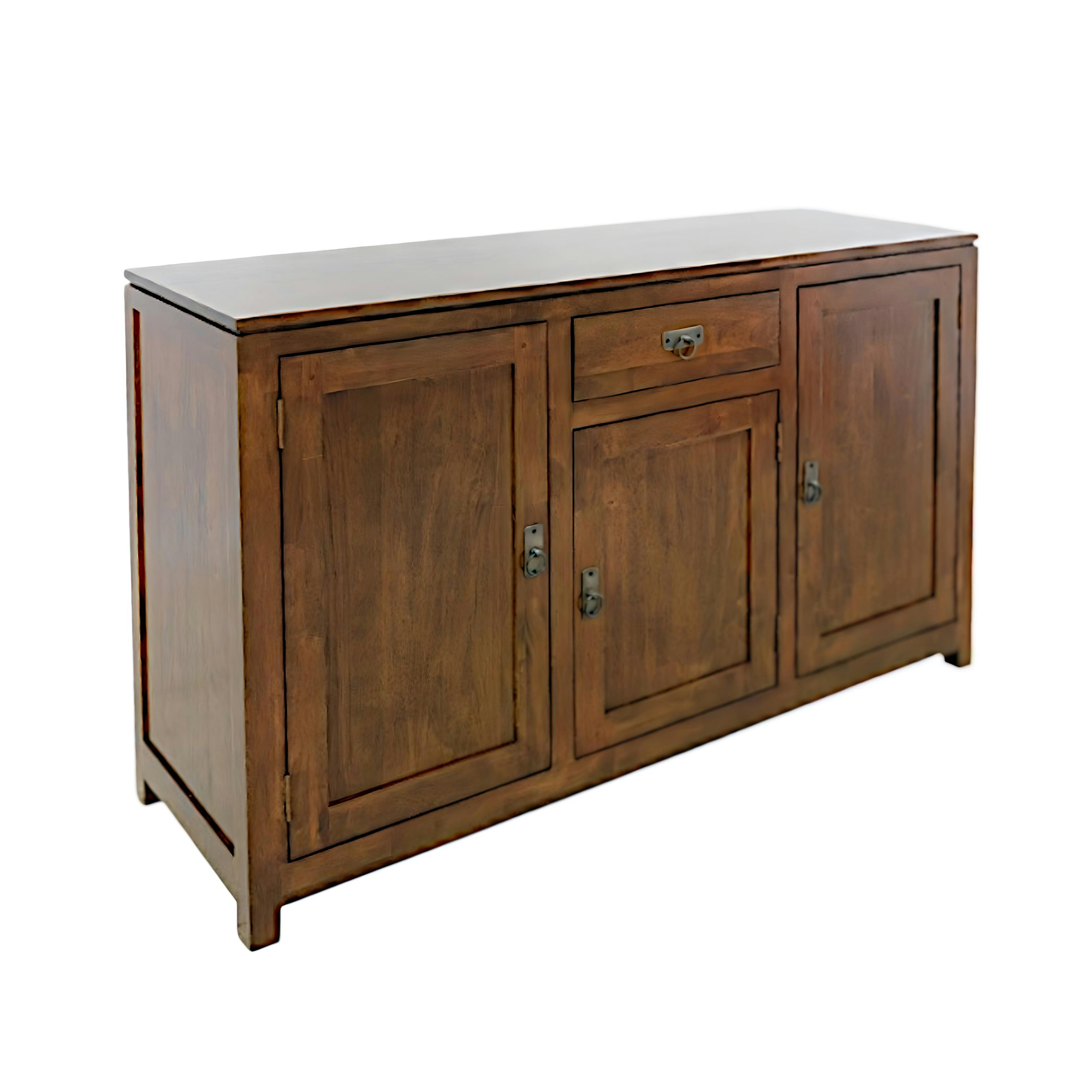 Buffet Hévéa 3 portes, 1 tiroir, 140x45x85cm HELENA