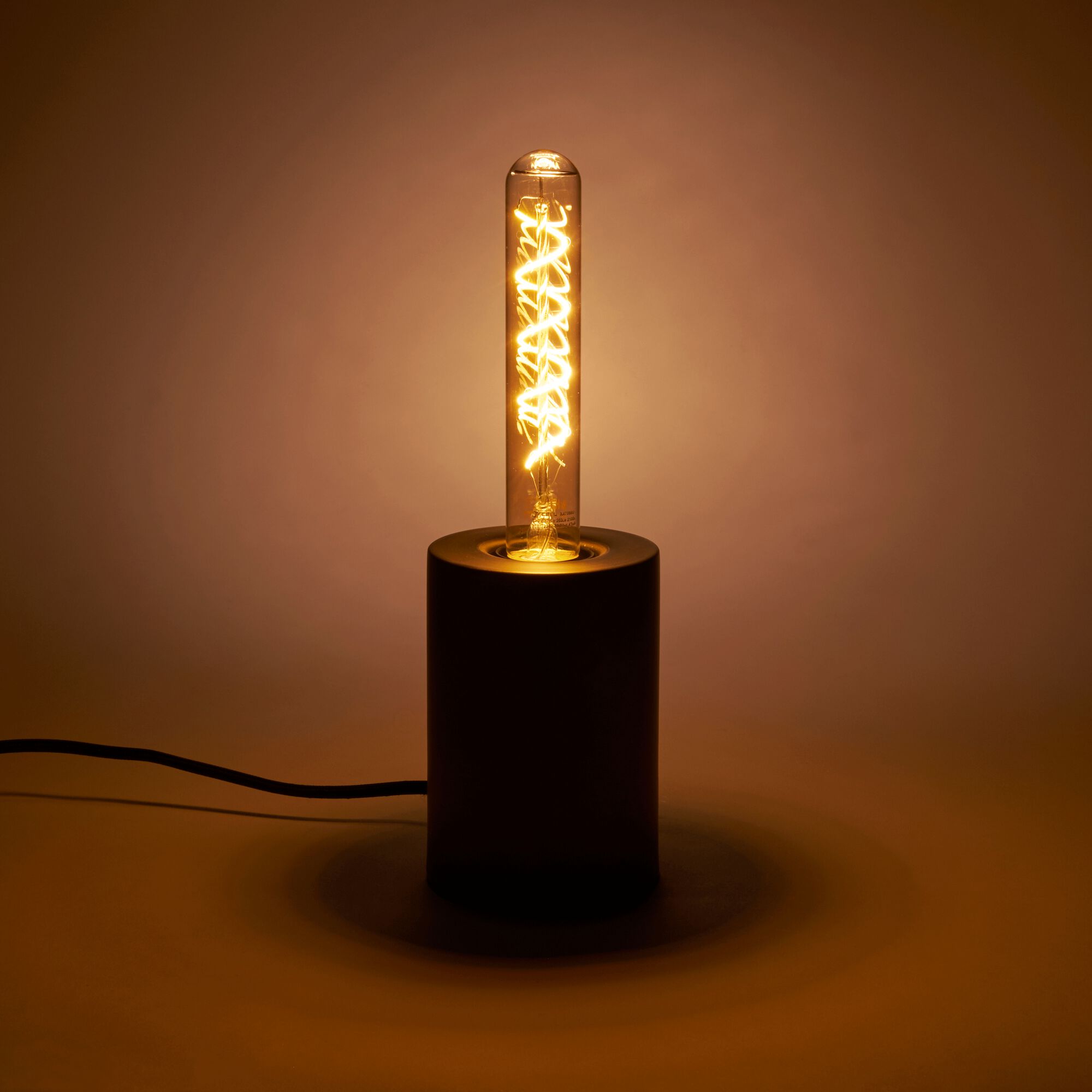 TUBE - Ampoule LED décorative ambre H20cm culot E27